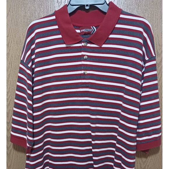 (2)Polo Shirts (Red/White-Size-4XL-Fits like Size-3XL)-(1-White/Blue-3XL)-$30.00 - Picture 2 of 8